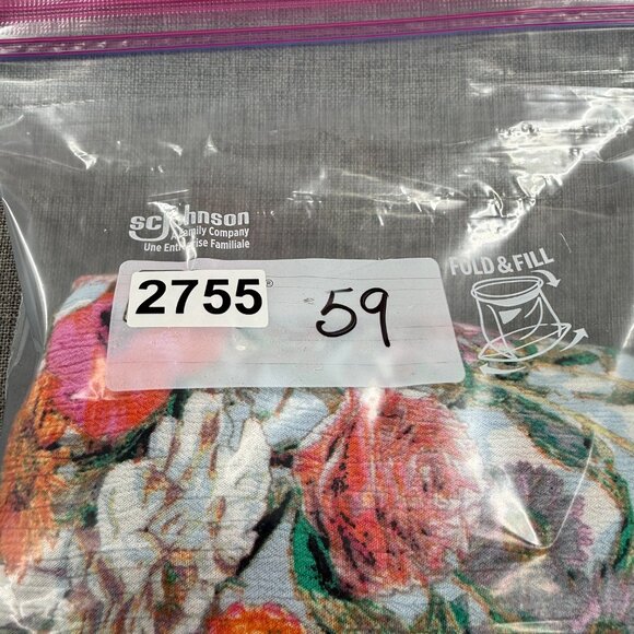 Umgee Mini Shift Dress Small Floral Crochet Neckline Cotton Blend V-Neck - Picture 11 of 11